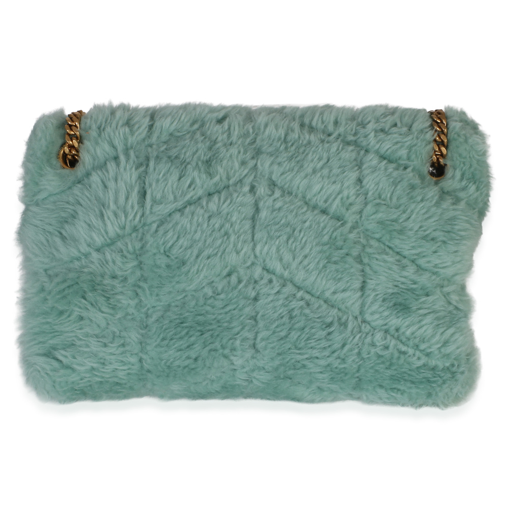 Saint Laurent Shearling Quilted Monogram Small Loulou Puffer Chain Satchel - Picture 2 of 8